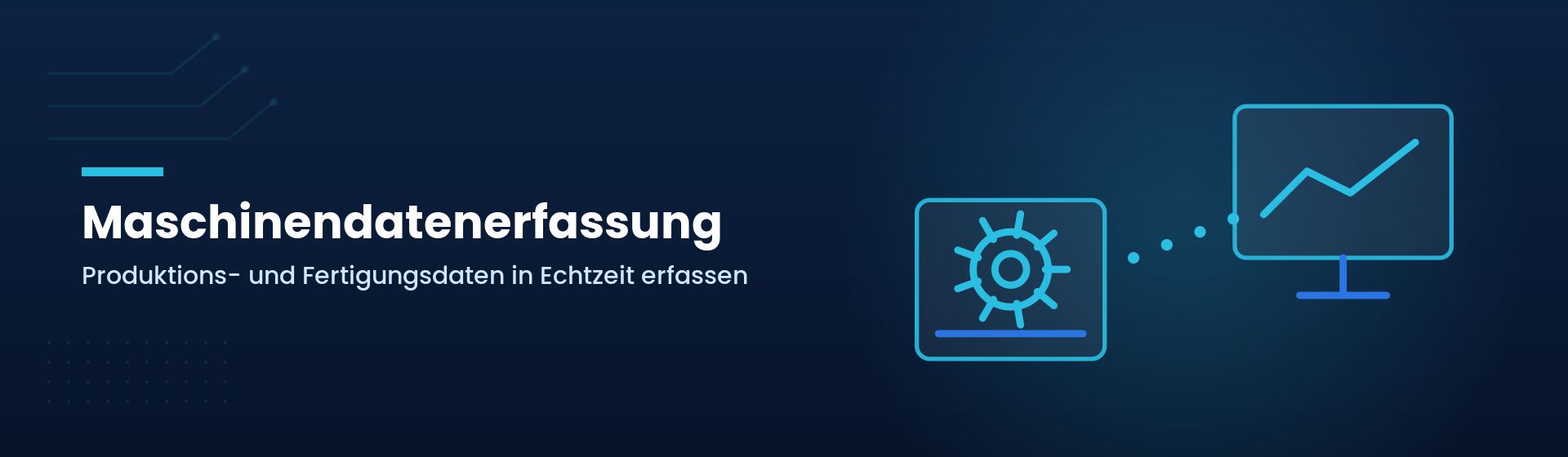 Grafik: Maschinendatenerfassung – Maschine überträgt Daten an einen Monitor