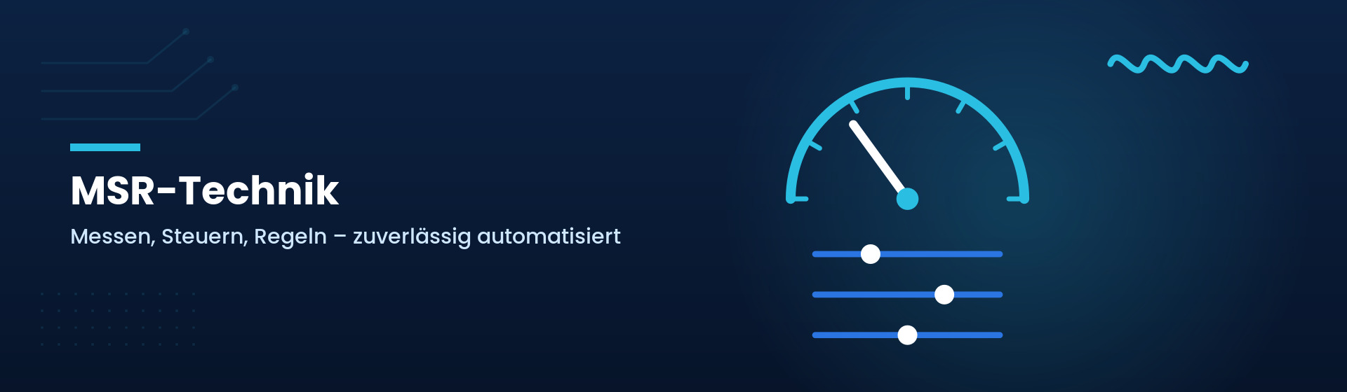 Grafik: MSR-Technik – Messgerät mit Reglern und Signalverlauf